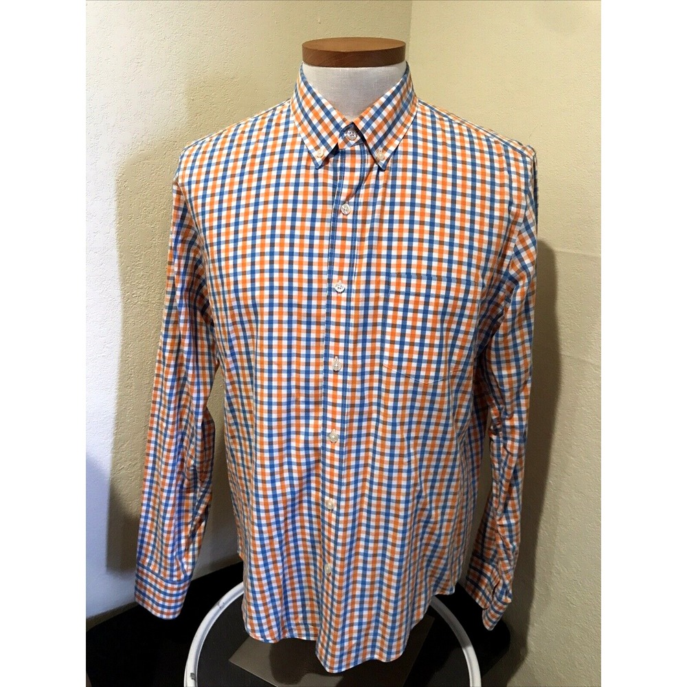 J CREW Mens Shirt Sz L Slim Fit Multicolor Plaid Long Sleeve Button Up Woven